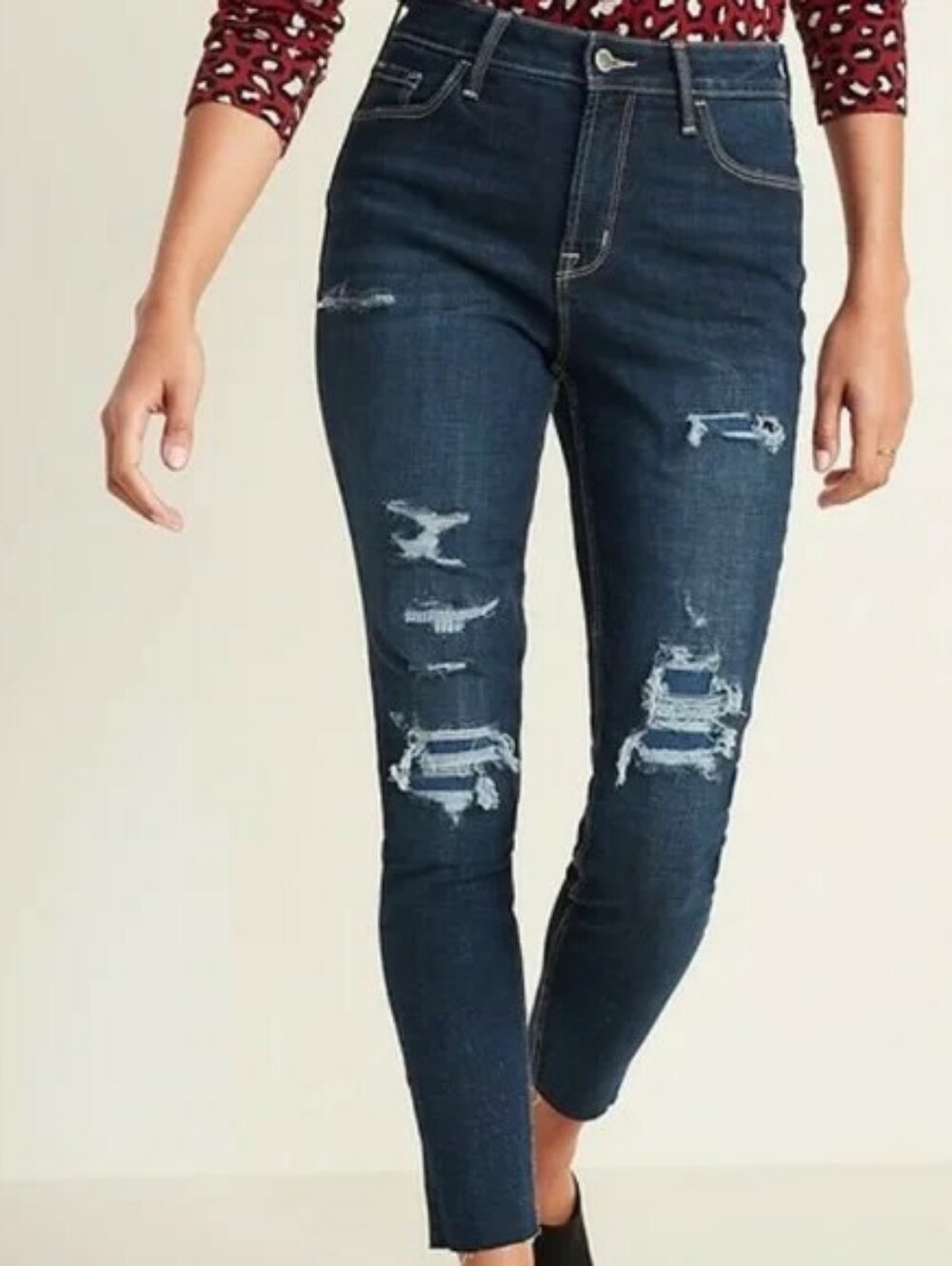 Old Navy Rockstar Super Skinny High Rise Jeans Distressed Size 12 Jean